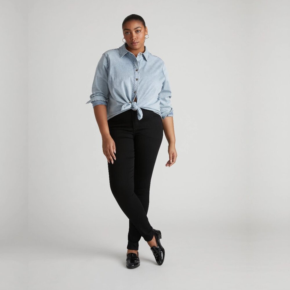 2/$30 NWT Universal Standard Seine High Rise Skinny Jeans 32" Black 0 #A1328